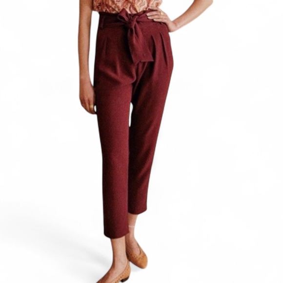 Sezane Austin Trousers in Burgundy Sz 32/US 0 - Picture 1 of 10